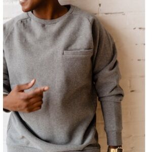 Dapper Boi Black Melange Elbow Patch Crew Neck Sweatshirt | Size Small